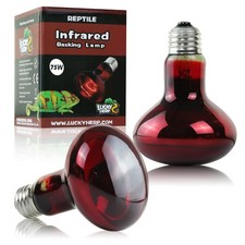 75W Reptile Heat Lamp Bulbs 2 Pack, Reptiles  Amphibians Infrared Basking Sp...