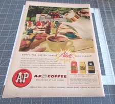 1957 A&P Custom Ground Coffee-Coffee That's Alive with Flavor-Print Ad