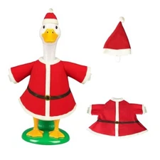 Christmas Porch Goose Outfits for 23" Lawn Statue, 2 Pcs Goose Costume with 