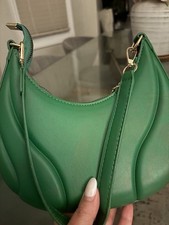 Green Crescent Womens Shoulder Bag Small Deta...
