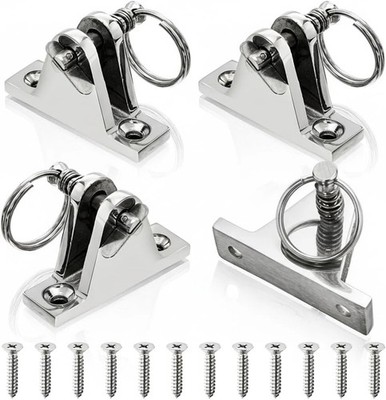 Hacaroa 4 Pack Bimini Top Deck Hinge, Bimini Top Fittings Mounting Hardware Boat