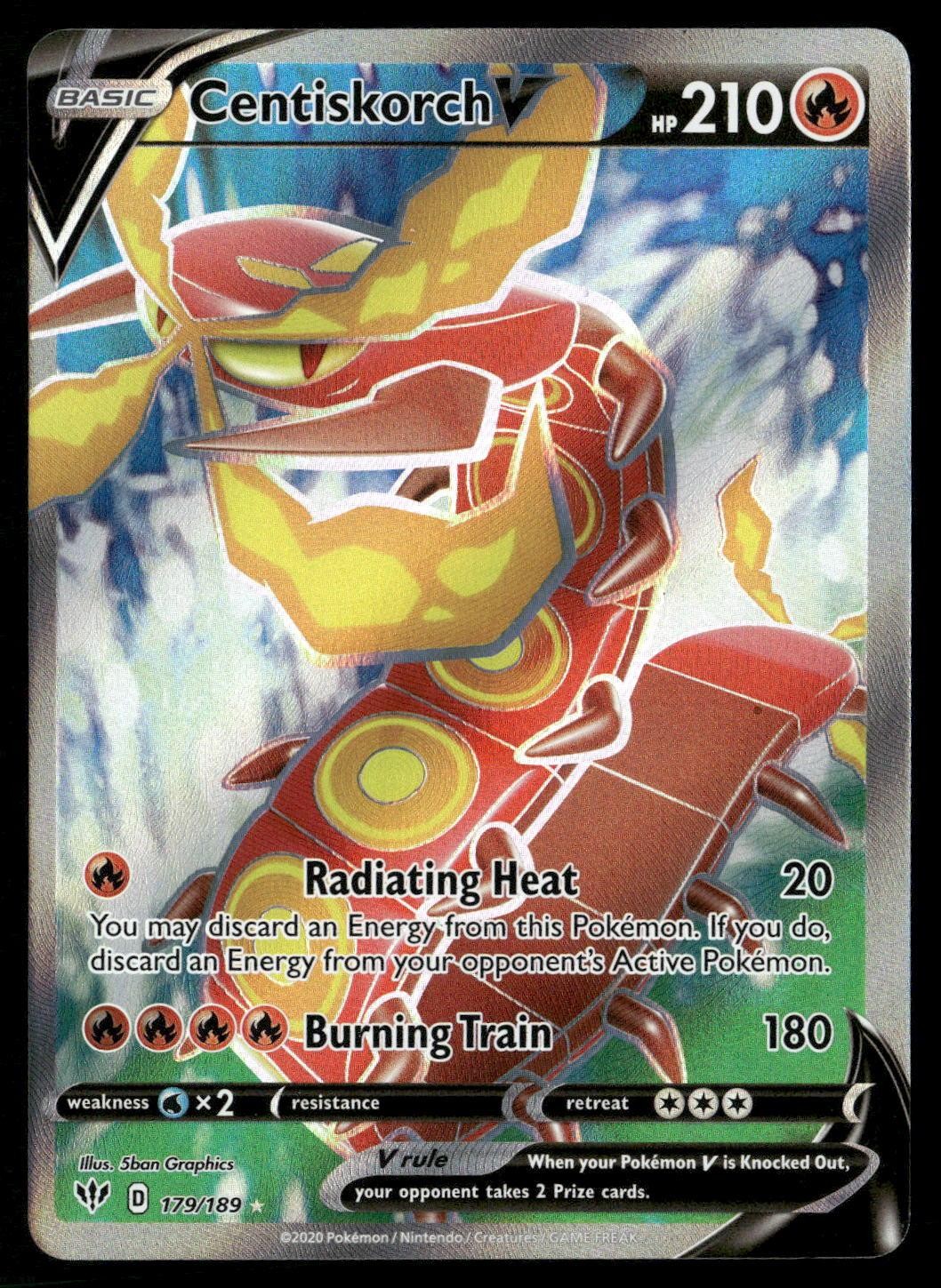 Centiskorch V 179/189 Ultra Rare Darkness Ablaze Pokemon Holo NM/M