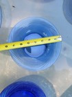 PYREX Cobalt Blue Swirl Glass Plate Set, antique 14 piece set. USA Marked — photo 6