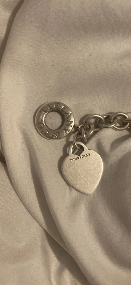 "Collar vintage de plata esterlina 925 con etiqueta de corazón de 16"" de Tiffany & Co." Foto 2 de 4