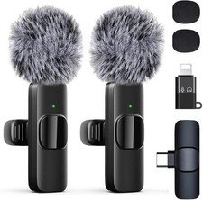 Professional Wireless Lavalier Microphone for iPhone, iPad, Android Phone,...