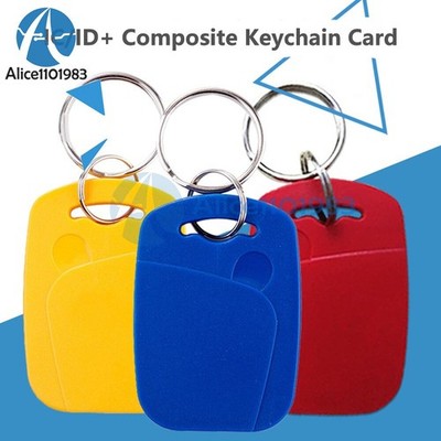 5pcs 125Khz 13.56Mhz  TK4100 ID & FM1108 IC Dual Chip RFID NFC Keytag Key Fob *t
