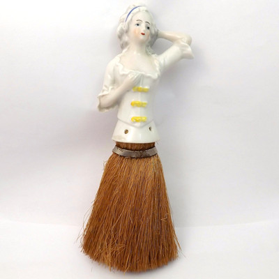 Hand Painted Porcelain Half Doll Bust Clothes Brush Germany 8030 Vintage