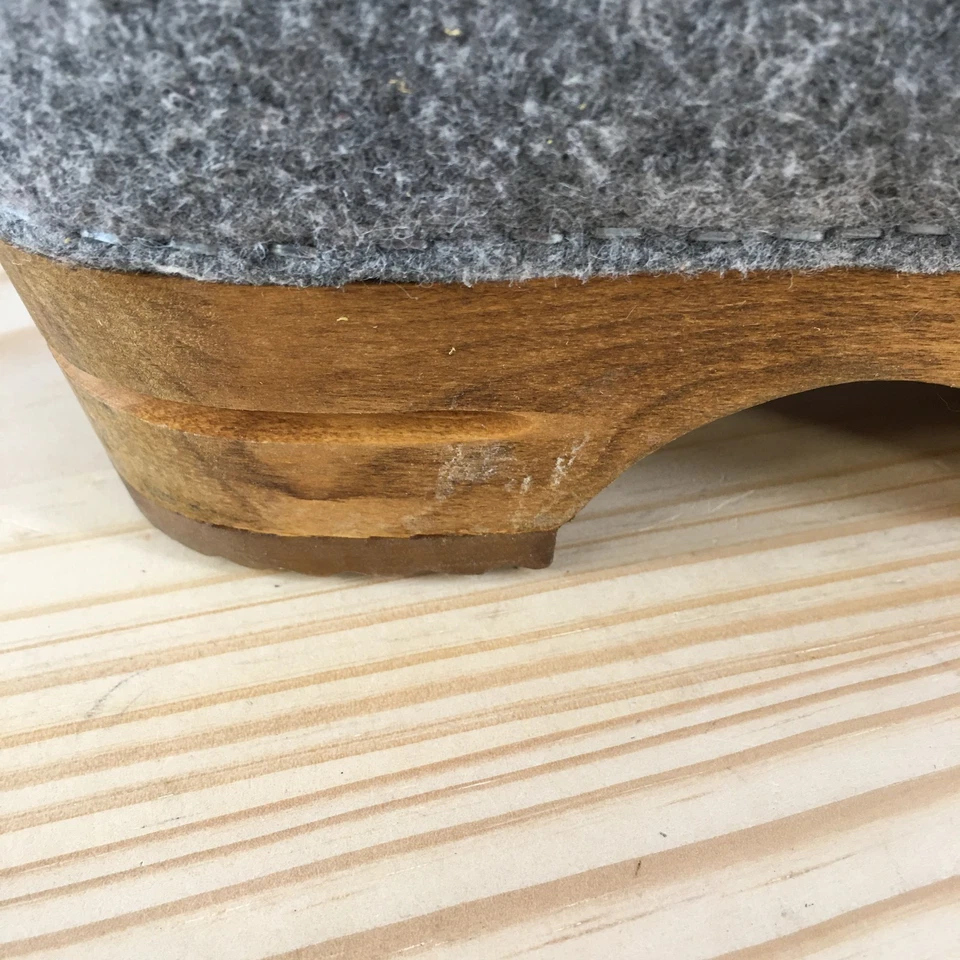 Botas Sanita Mujer 39 Fele Fieltro Madera Zueco Gris Tirar Informal Media Pantorrilla Bloque Foto 3 de 4