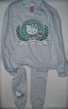 Hello Kitty girls 12 tennis graphic fleece sweatshirt  sweatpants set gray nwt