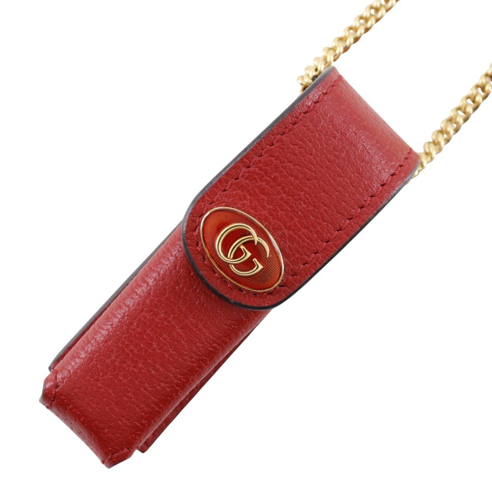 GUCCI lipstick case Other accessories 615998 Double G Pendant Red