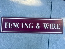 Vintage Feed Store Wood Plank Sign FENCING  WIRE Barn General Country Rustic 3  