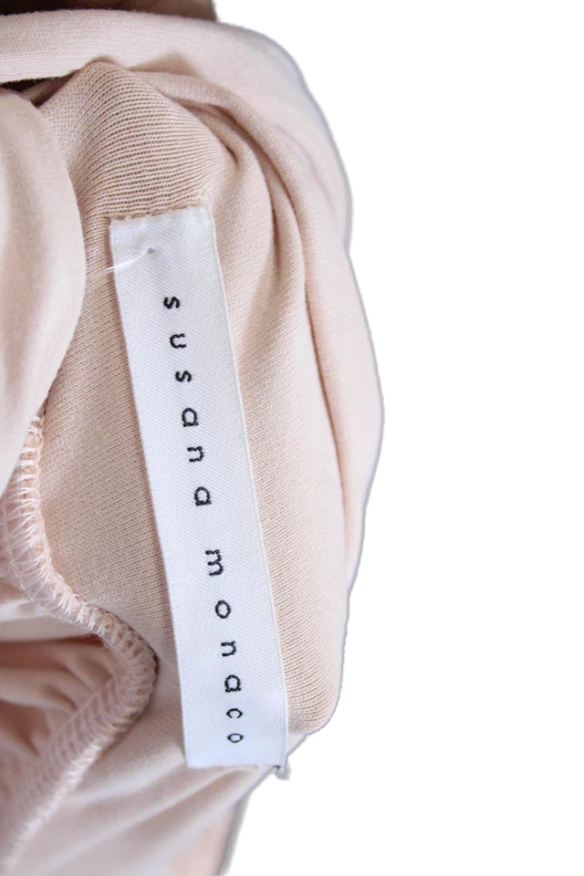 Maxi Vestido Susana Monaco Mujer Beige Cuello en V Sin Mangas Nylon/Spandex Talla XS Foto 4 de 4