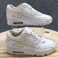 Nike Shoes Youth 6 Air Max 90 Sneakers White Leather Lace Up Low 833412-100