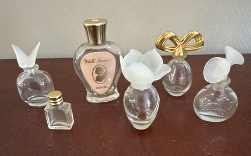 Vintage Lot Of 6 Miniature Empty Perfume Bottles Chloe, Pique, White Diamonds