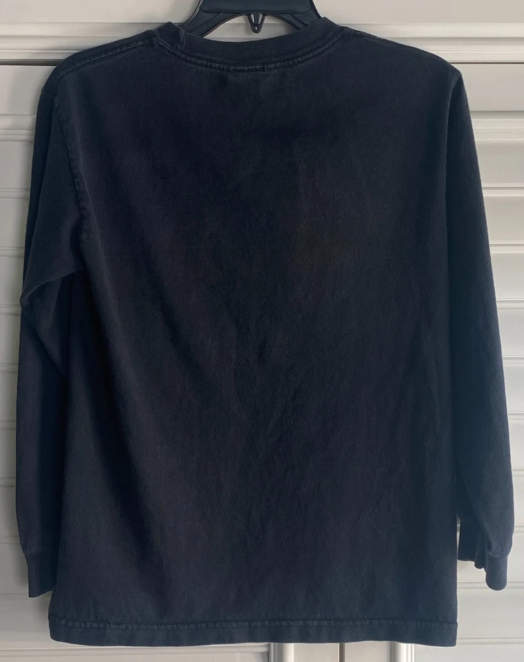 Vintage DC Shoe Co USA Long Sleeve Youth Size Small T Shirt Black Green Logo - Image 2 of 4