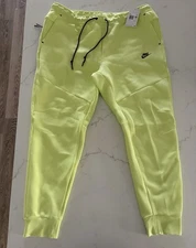 Nike Tech Fleece Jogger Sweatpants Barely Volt HV0959-736 Men’s Size 2XL