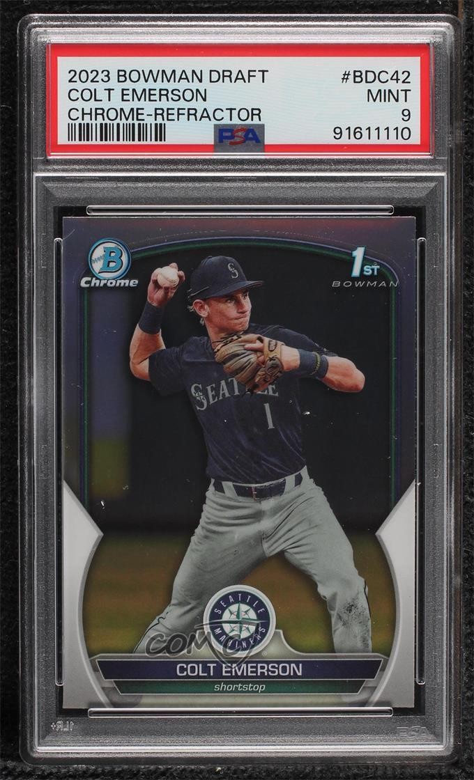 2023 Bowman Draft Chrome Refractor Colt Emerson #BDC-42 PSA 9 MINT 0y2q