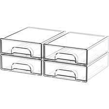 4-Pack Clear Stackable Acrylic Storage Drawers for Neat and Stylish Organization