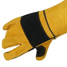 Cowhide Leather Animal Handling Gloves for Cat Dog Training Bite Resistant 60cm