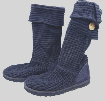 Ugg Boots Classic Cardy Women s 9 Sweater Knit Tall 5819 Winter Comfort Blue