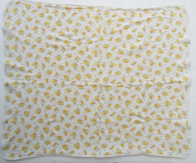 Vintage Carter's Receiving Baby Blanket Yellow Bears and Clowns 36x36'' Cotton