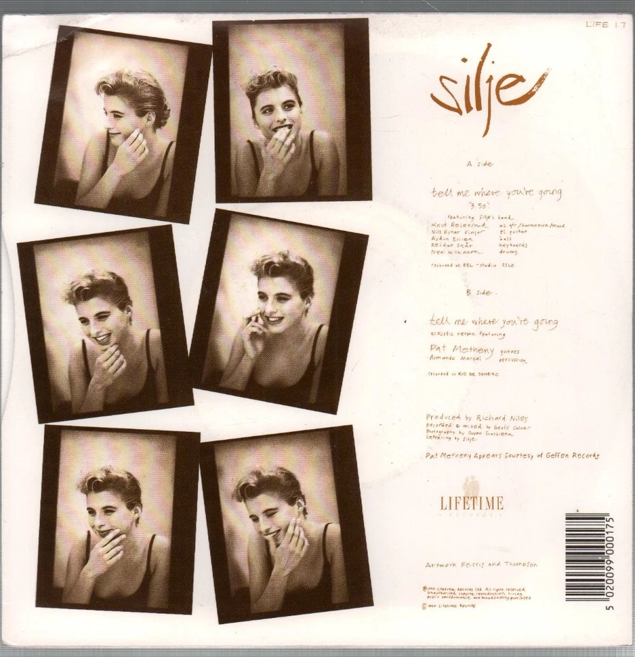 Silje Tell Me Where You're Going 7" vinyl UK Ltm 1990 B/w duet version featuring - Image 2 of 2