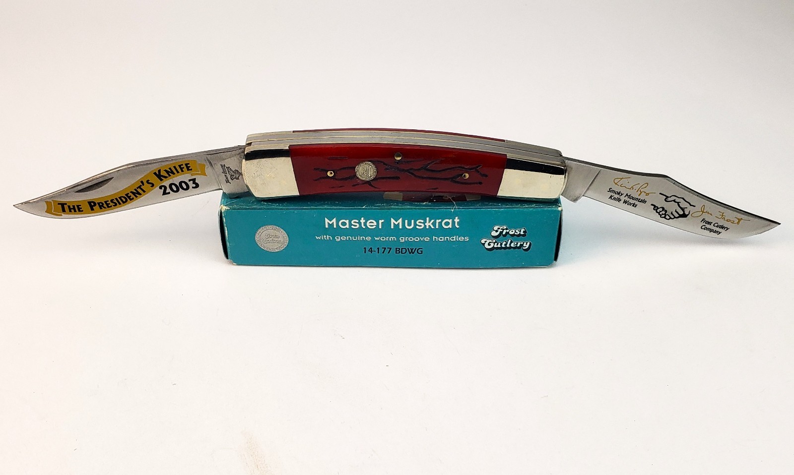 Frost Cutlery 5" 14-177 BDWG 2003   "The President,s Knife"  Master Muskrat  NOS