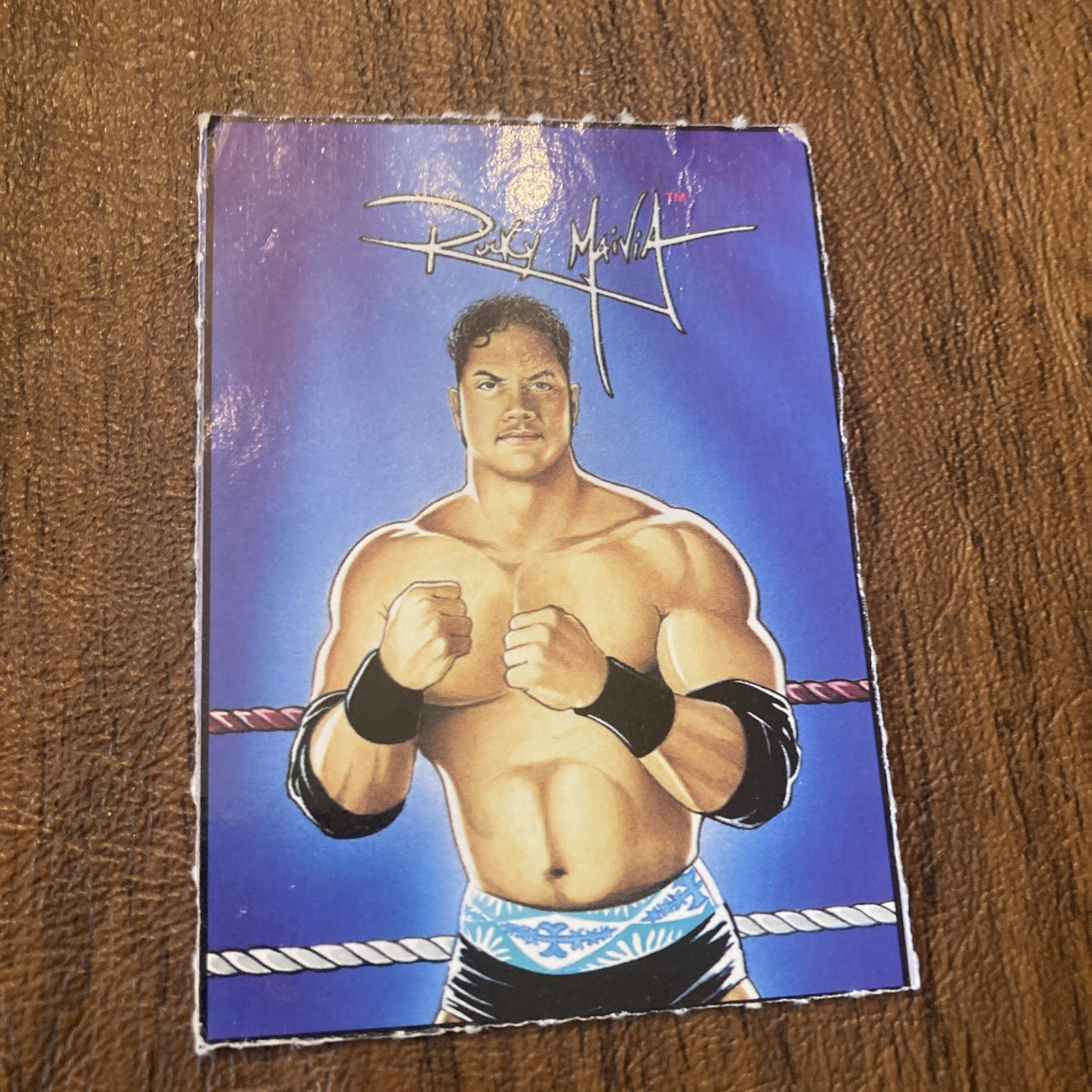 1997 WWF Jus Toys Bend Em DWAYNE JOHNSON THE ROCK Wrestling Card ROOKIE Vintage