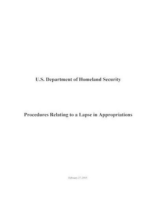 Procedures Relating to a Lapse in Appropriations by U.S. Department of Homeland