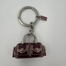 Coach Bag Charm / Key Chain Pink In Silver/Combination Pink 2