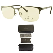 NEW!! CANALI CO603A C03 55-18-145 Silver Rectangle Semi Rimless Optical Frame