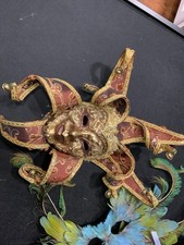 Venetian Brown/gold Jester Mask