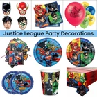 100pcs Superhero Party Tableware Set Balloons Plates Cups  Wholesale Job Lot