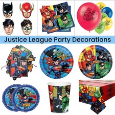 100pcs Superhero Party Tableware Set Balloons Plates Cups Wholesale Job Lot