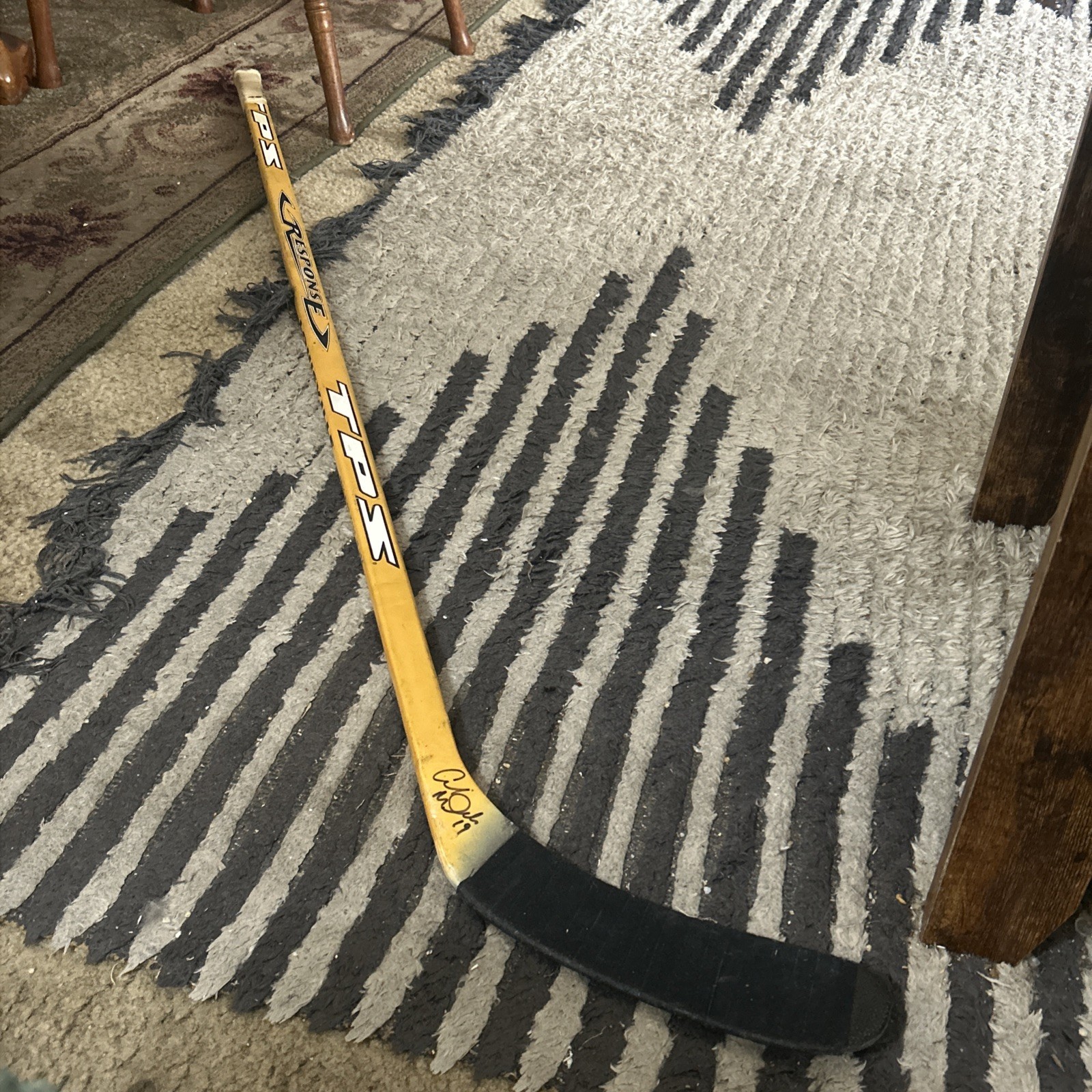 Andy McDonald Anaheim Mighty Ducks Signed TPS Response Game Used Stick
