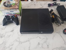 Xbox 360 E Series 4GB Black Console Set Up + 8 Games Bundle Tested Working