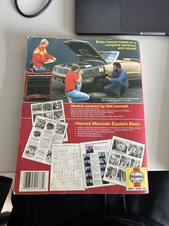 Manual de reparación Haynes Chrysler modelos medianos 1982 a 1988 Foto 2 de 2