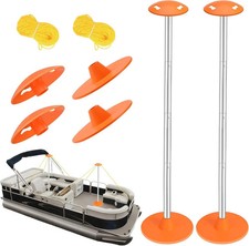 Boat Cover Support Pole Systems with Anti-Uv PE Ropes  9" ABS Base, Highly Stab