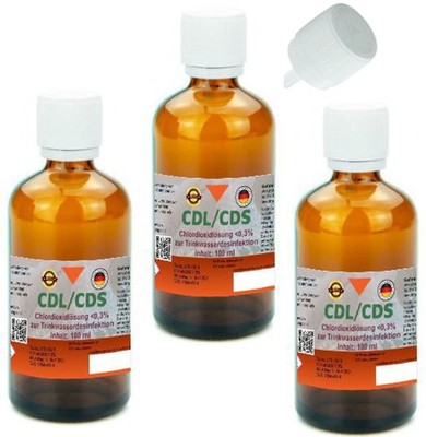 CDL/CDS 0,3% 3*100ml in Braunglasflasche mit Pipette zur Trinkwaserdesinfektion