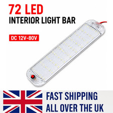 12V 72LED Car Interior Strip Lights Bar Light RV Van Caravan Boat Home Bus