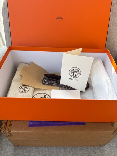 Hermes Mini Kelly Full Original Set Box Dust Bag Ribbon Felt Etc Authentic New