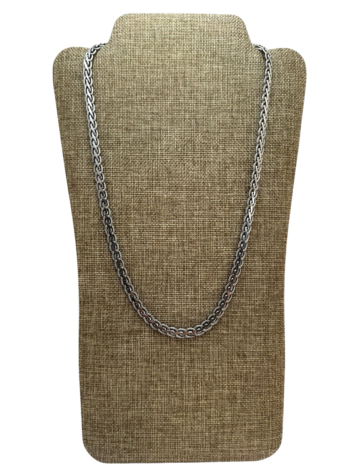 Solid Sterling Silver 7mm Braided Style Chain Nec… - image 1
