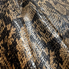 Snake Print Real Like Brown Poly 2 Way Stretch 60" Wide Fabric Lot of 28" for 5