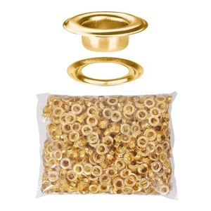 Yescom 1000 pcs 3/8" Grommet Kit 9.5mm Size #2 Eyelets and Washers Brass YES0377