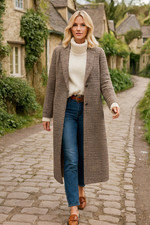 Image of Joules Harrow Brown Houndstooth Coat UK18 BNWT RRP£199 - OPTIONAL Fur Collar
