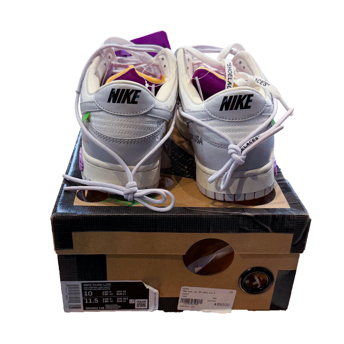 Size 10 - Off-White x Nike Dunk Low Lot 03 of 50 for sale online