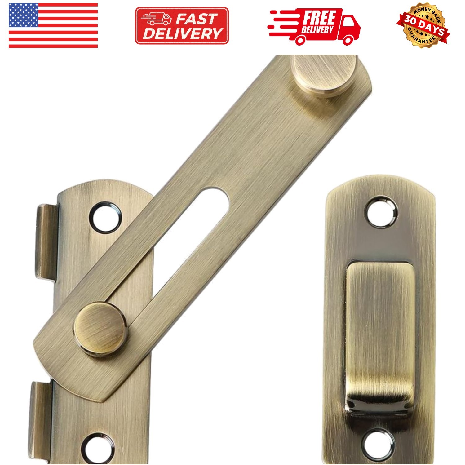 4 inch Flip Latch Gate Latches, Safety Door Lock for Barn Wood Fence Sliding ...