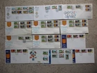 JERSEY - COLLECTION OF THE EARLIER DEFINITIVE FIRST DAY COVERS INCL BOOKLET PANE