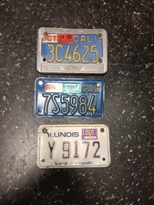 Vintage Motorcycle Licience Plates ILL, CA, CA