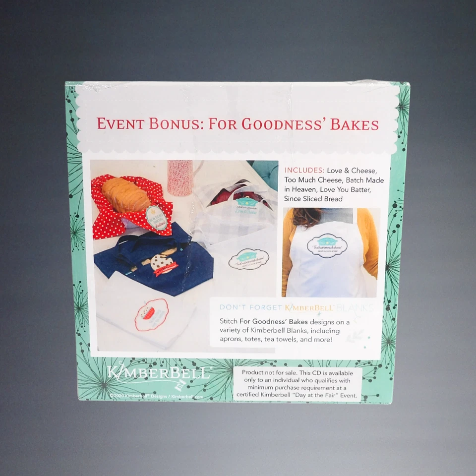 2020 KIMBERBELL FOR GOODNESS BAKES + EVENT BONUS EMBROIDERY CD KD591 NEW SEALED - Image 2 of 2